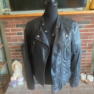 Levi Black faux leather biker jacket